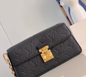 Wallet On Chain Métis Monogram Empreinte Leather Black Nano Bag