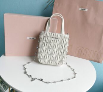 Matelassé Nappa Leather Bag White