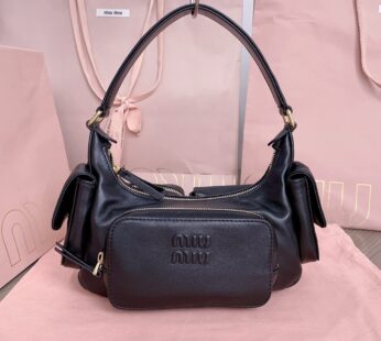 Nappa Leather Pocket Bag Black