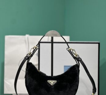 Arqué Shearling And Leather Shoulder Bag