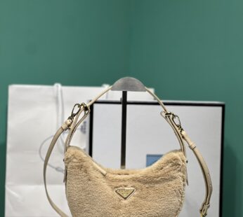 Arqué Shearling And Leather Shoulder Bag