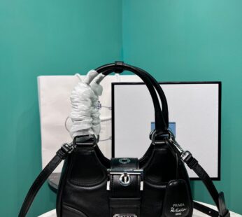 Moon Re-Nylon And Leather Bag