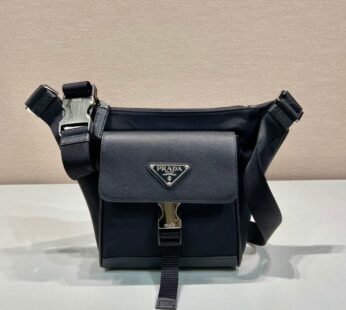 Re-Nylon And Saffiano Leather Shoulder Bag