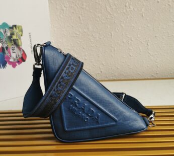 Saffiano Triangle Bag Navy Blue