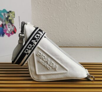 Saffiano Triangle Bag White