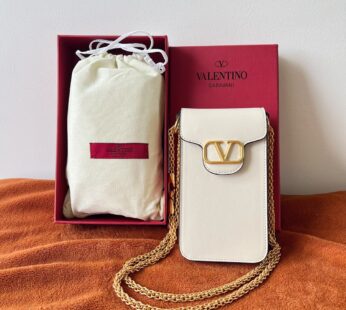 Garavani Locò Calfskin Phone Case With Chain