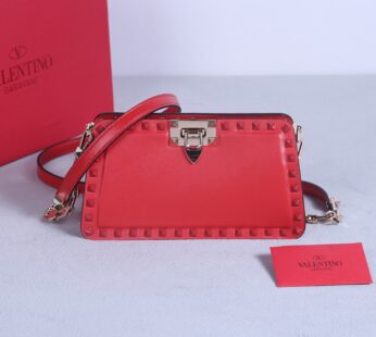 Garavani Rockstud Leather Clutch Bag