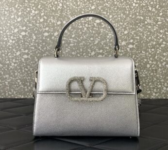 Garavani Small Vsling Handbag In Metallic Karung